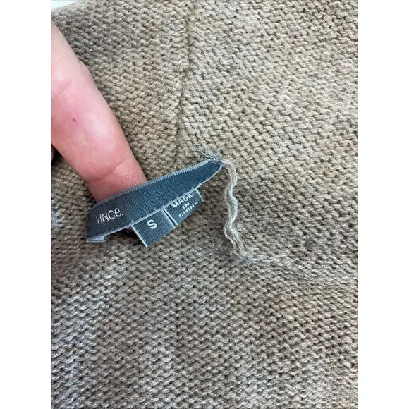 Vince Open-Front Cardigan Women's S Brown Yak Wool Blnd Minimalist Casual Hooded - Picture 3 of 9